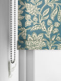 Land & Shore Rowallane teal roller blind - British product