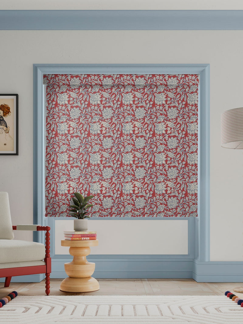 Land & Shore Rowallane red roller blind, UK version