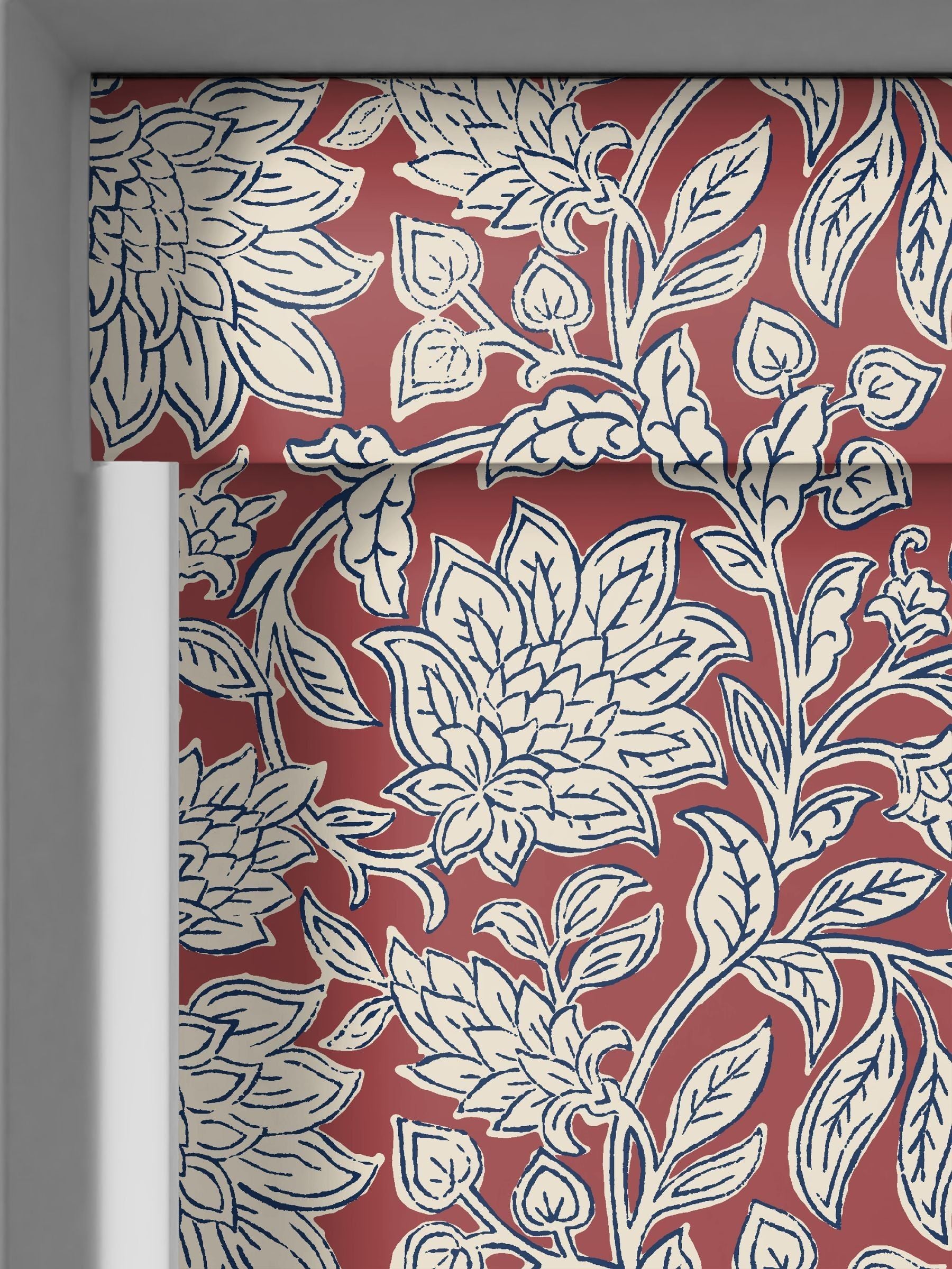 Land & Shore Rowallane red roller blind, UK version