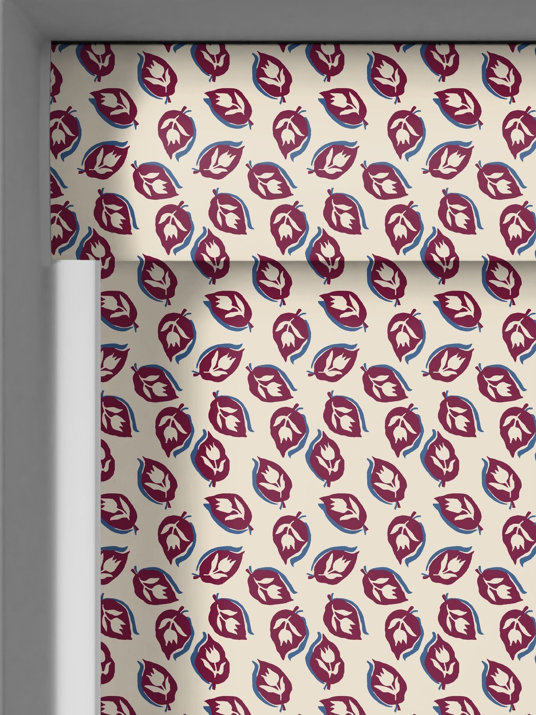 Land & Shore seedling roller blind red blue made-to-measure, UK version