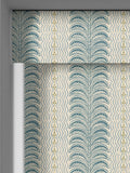 Land & Shore Teal Fintra Stripe roller blind (British brand)