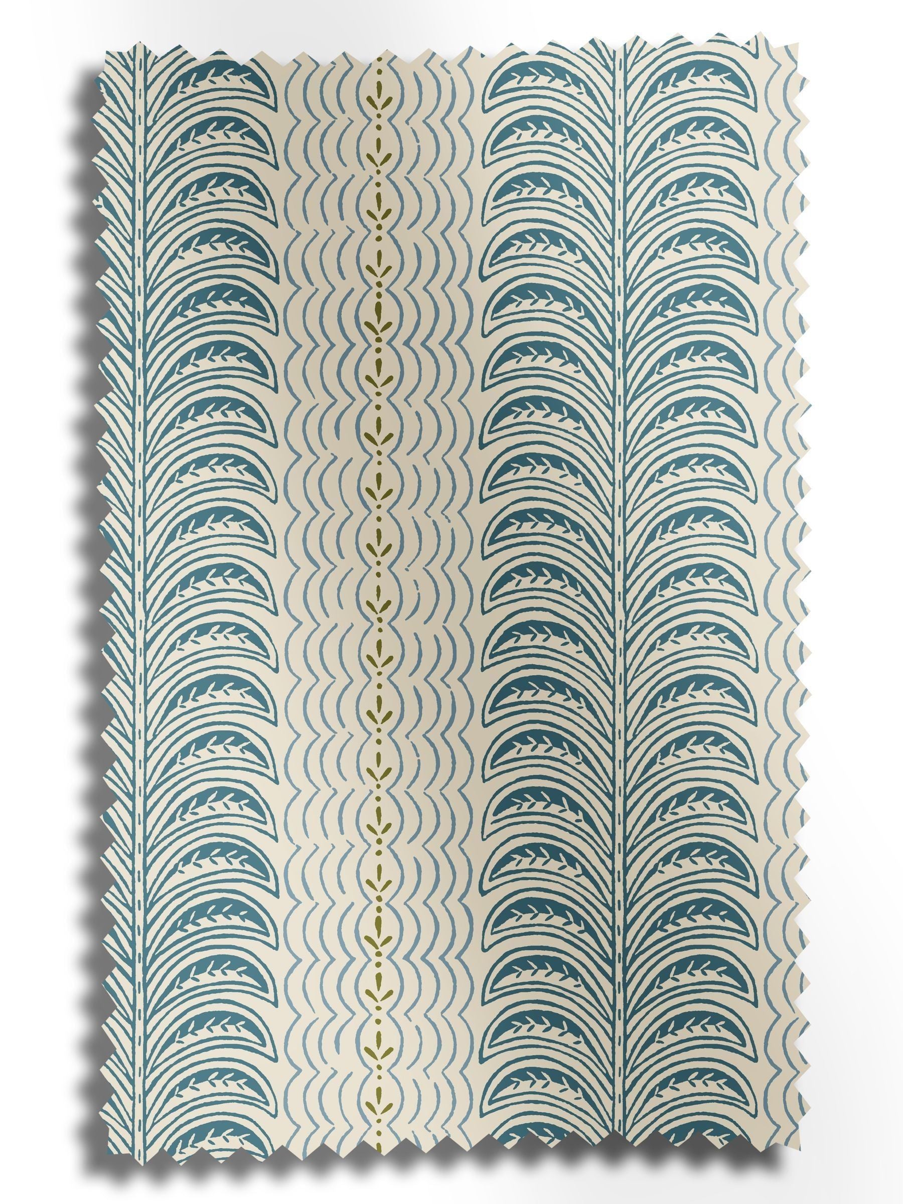 Land & Shore Teal Fintra Stripe roller blind (British brand)