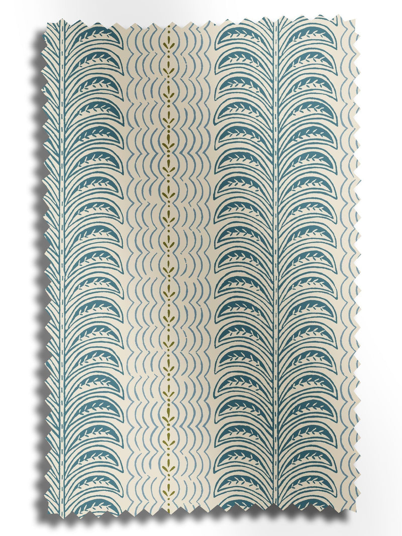 Land & Shore Teal Fintra Stripe roller blind (British brand)
