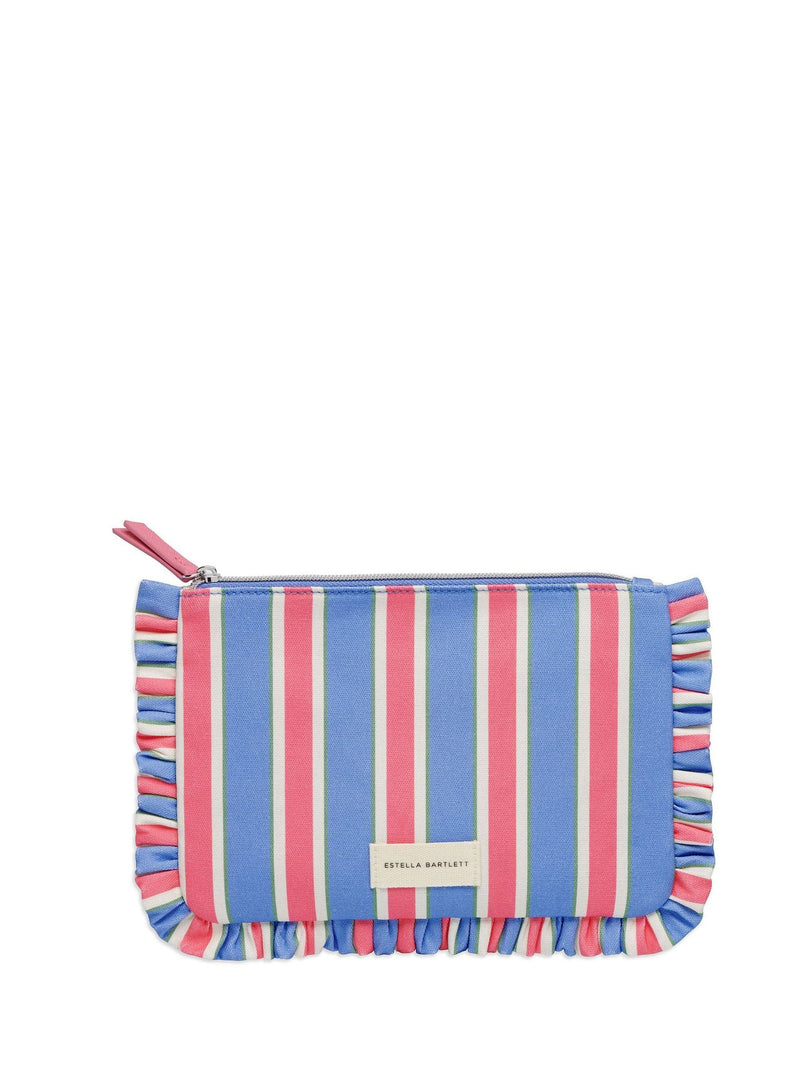 Estella Bartlett blue stripe frill pouch - British product