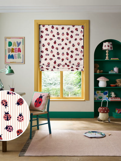 Next Wee Blue Bell Poppy Little Ladybirds Made-to-Measure Roman Blind- Buy online at McGrocer