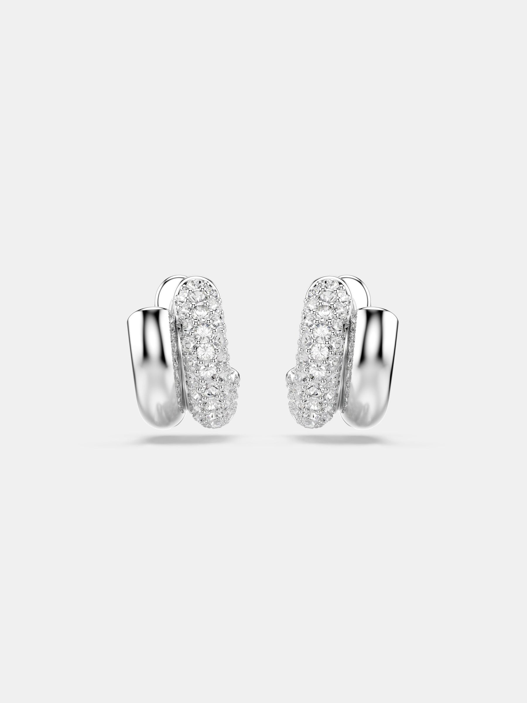 Swarovski rhodium plated earrings with clear crystals, imported from the UK