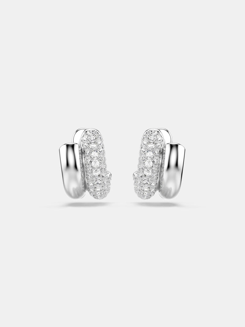 Swarovski rhodium plated earrings with clear crystals, imported from the UK