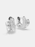 Swarovski rhodium plated earrings with clear crystals, imported from the UK