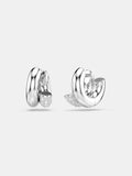 Swarovski rhodium plated earrings with clear crystals, imported from the UK