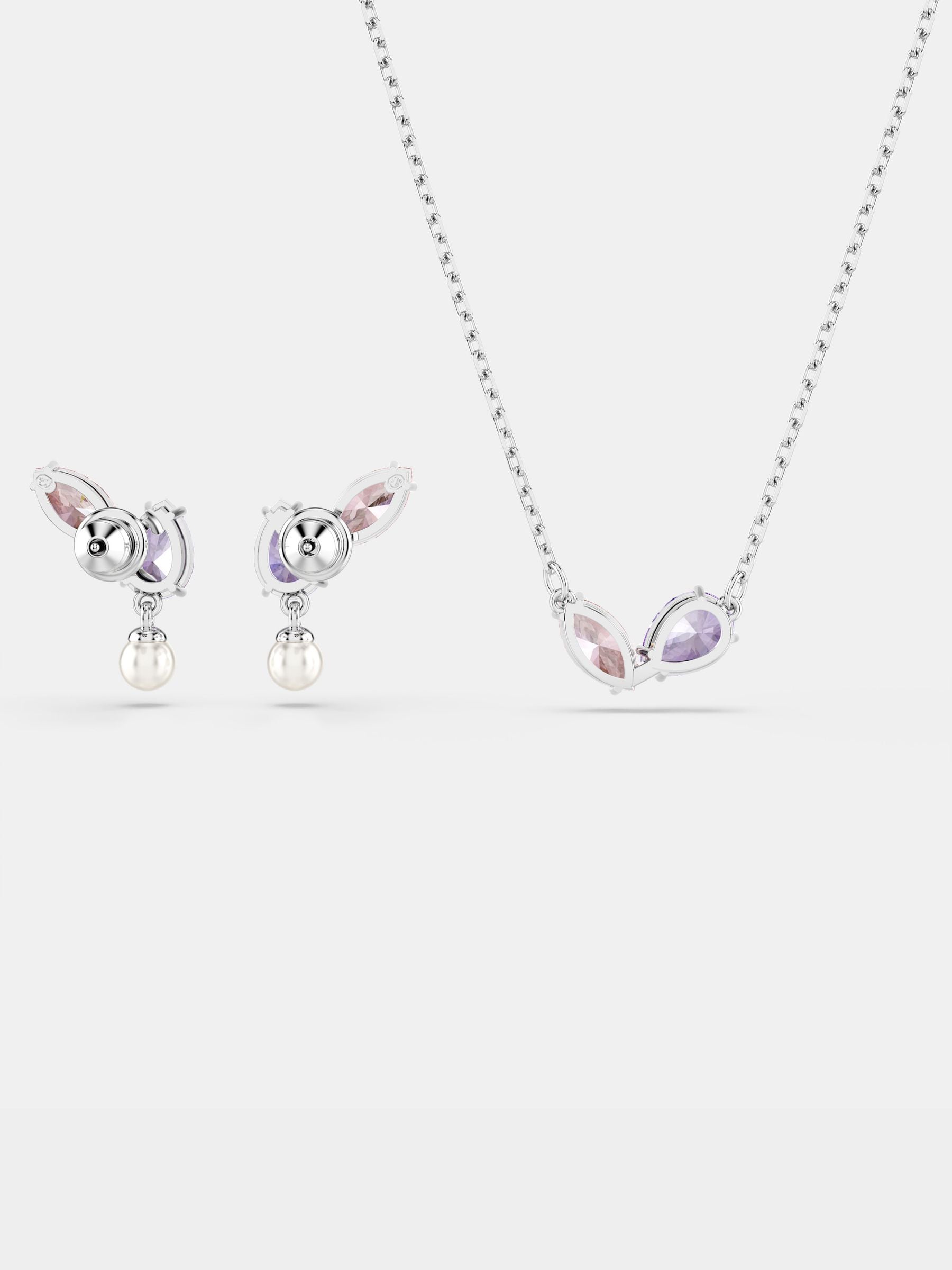Swarovski multicoloured dragonfly necklace and earring set, imported from the UK