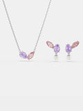 Swarovski multicoloured dragonfly necklace and earring set, imported from the UK