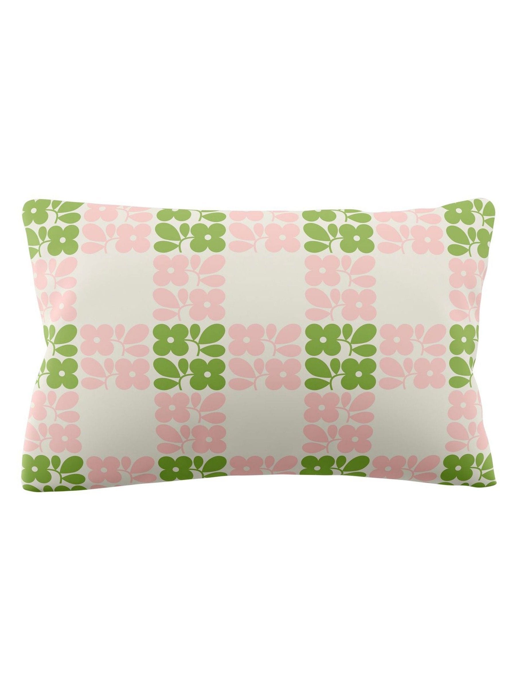 Orla Kiely set of 2 Dill Pink Floret Check pillowcases - British product