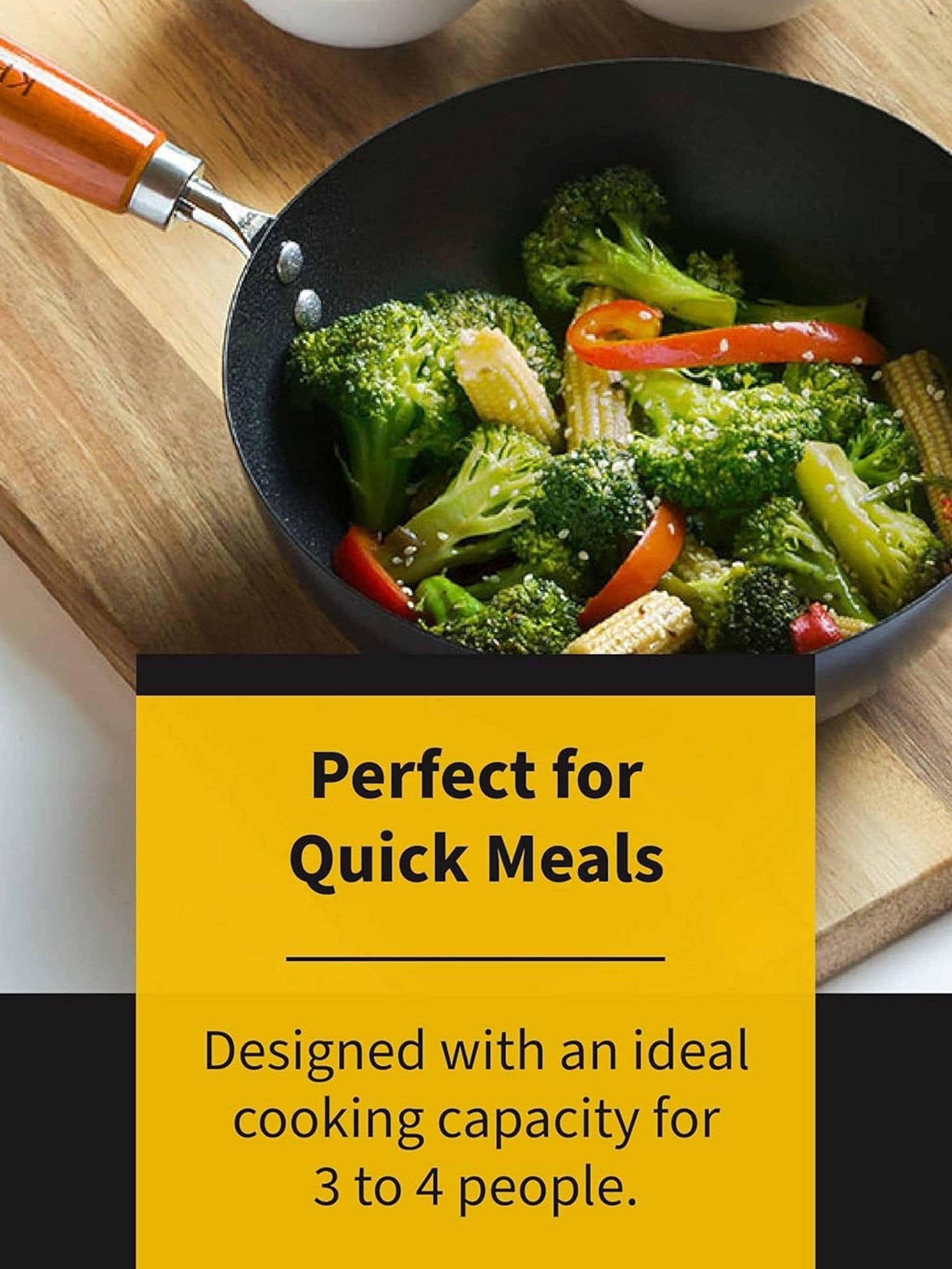 Ken Hom Black Steel Non-Stick Wok 31cm, UK version