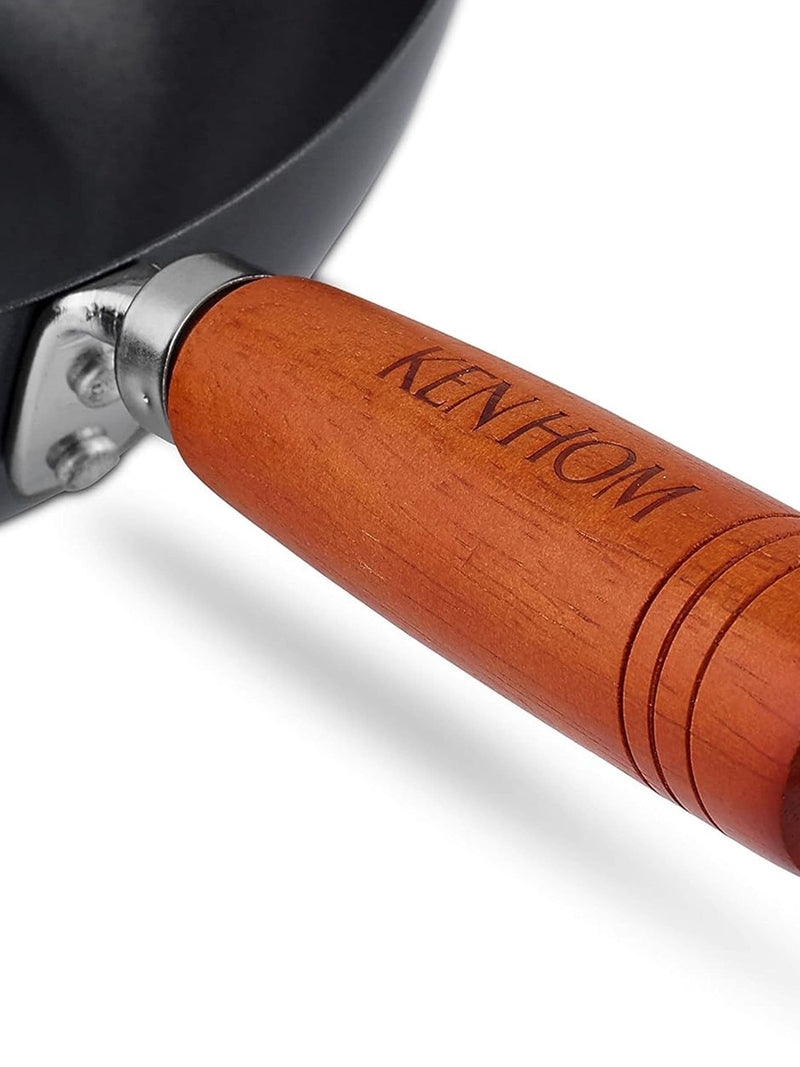 Ken Hom black steel non-stick wok set 31cm, imported from the UK