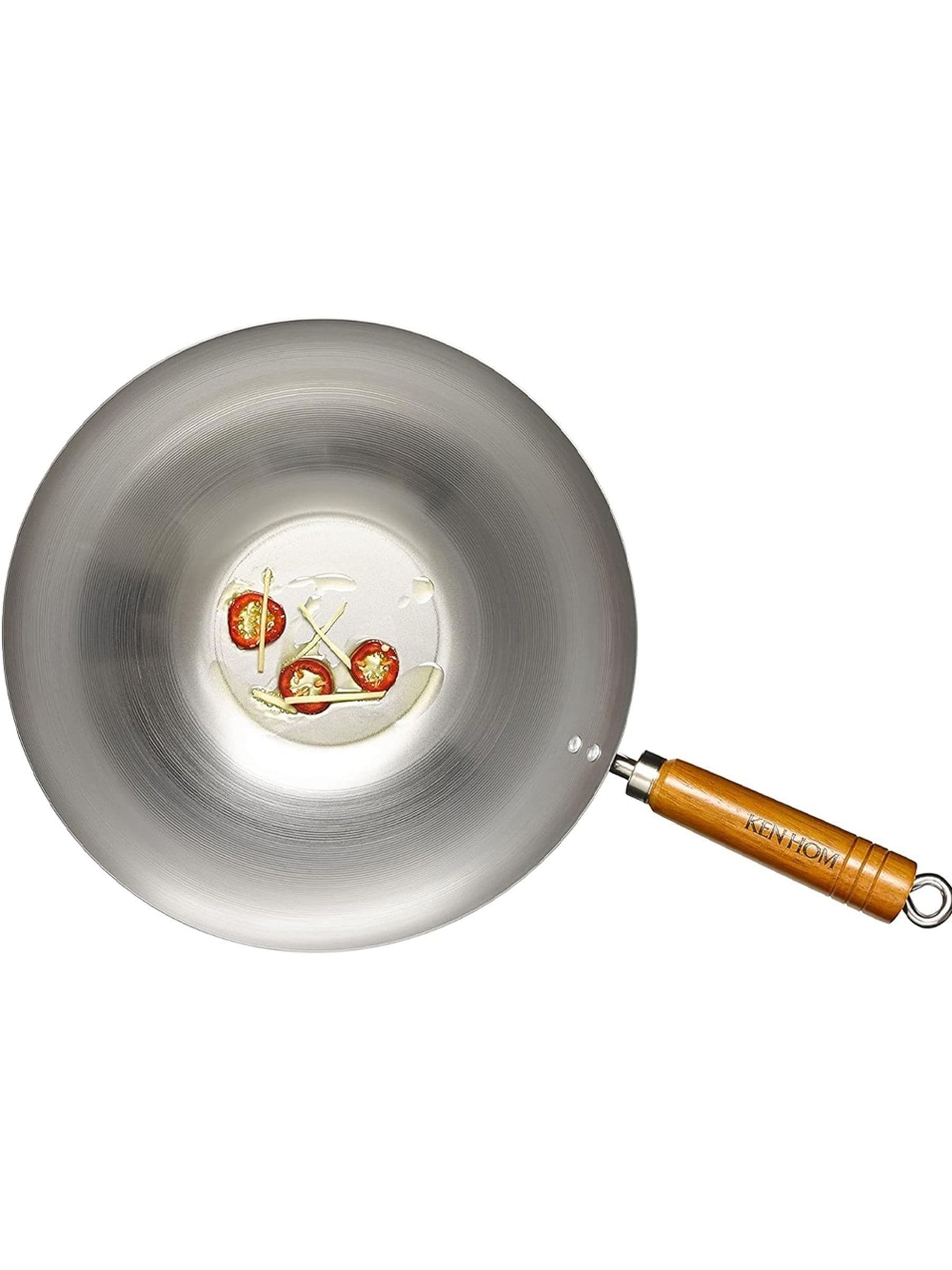 Ken Hom silver steel seasoning wok set 31cm (British brand)