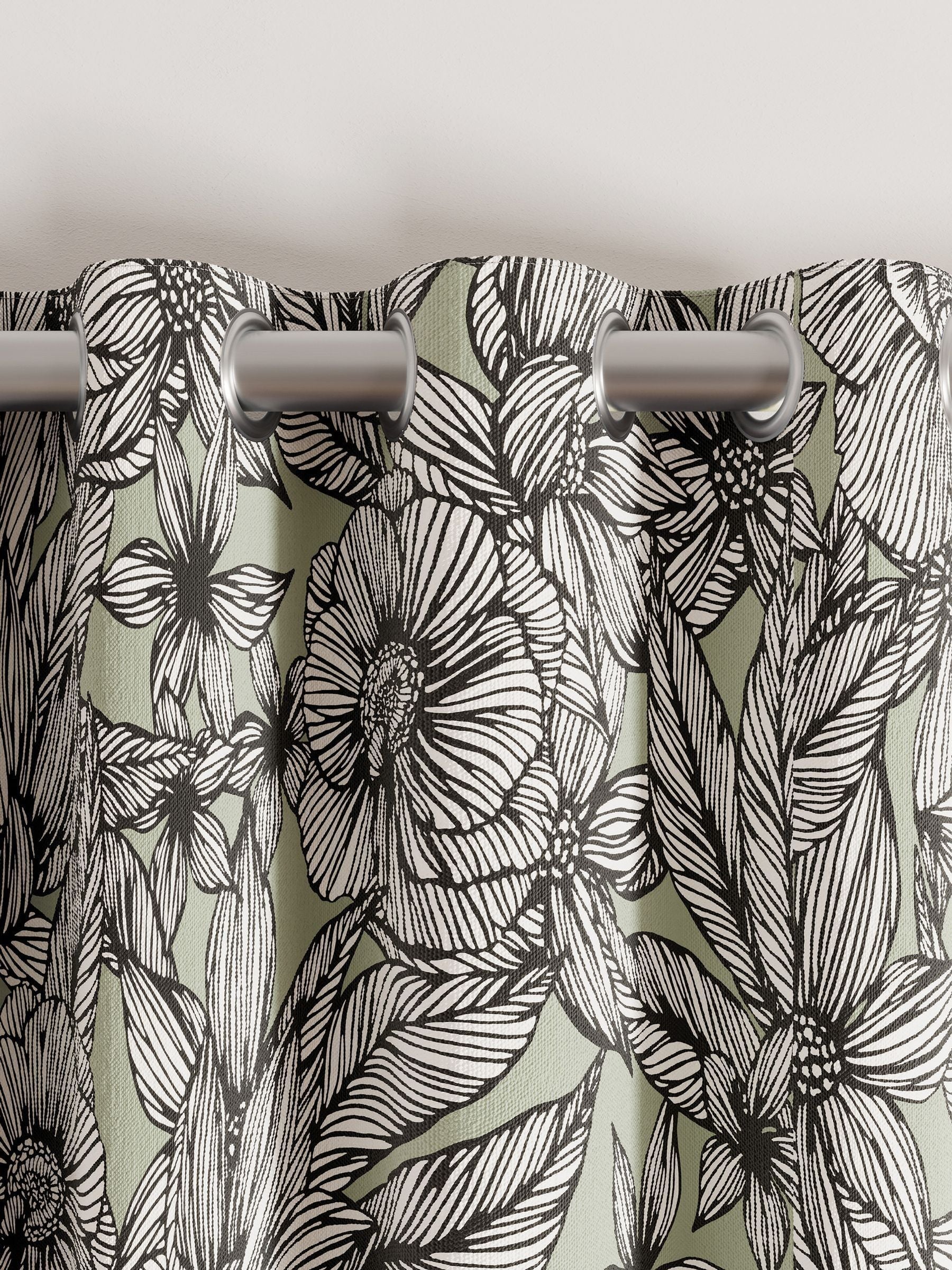 Ted Baker Vietnm sage blackout lined curtains, UK version