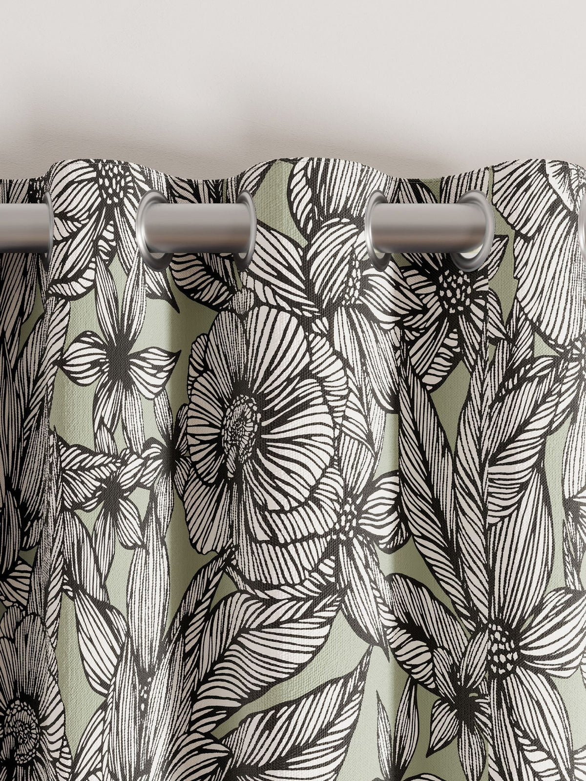Ted Baker Vietnm sage blackout lined curtains, UK version