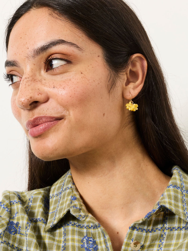 FatFace yellow flower cluster earrings, UK version
