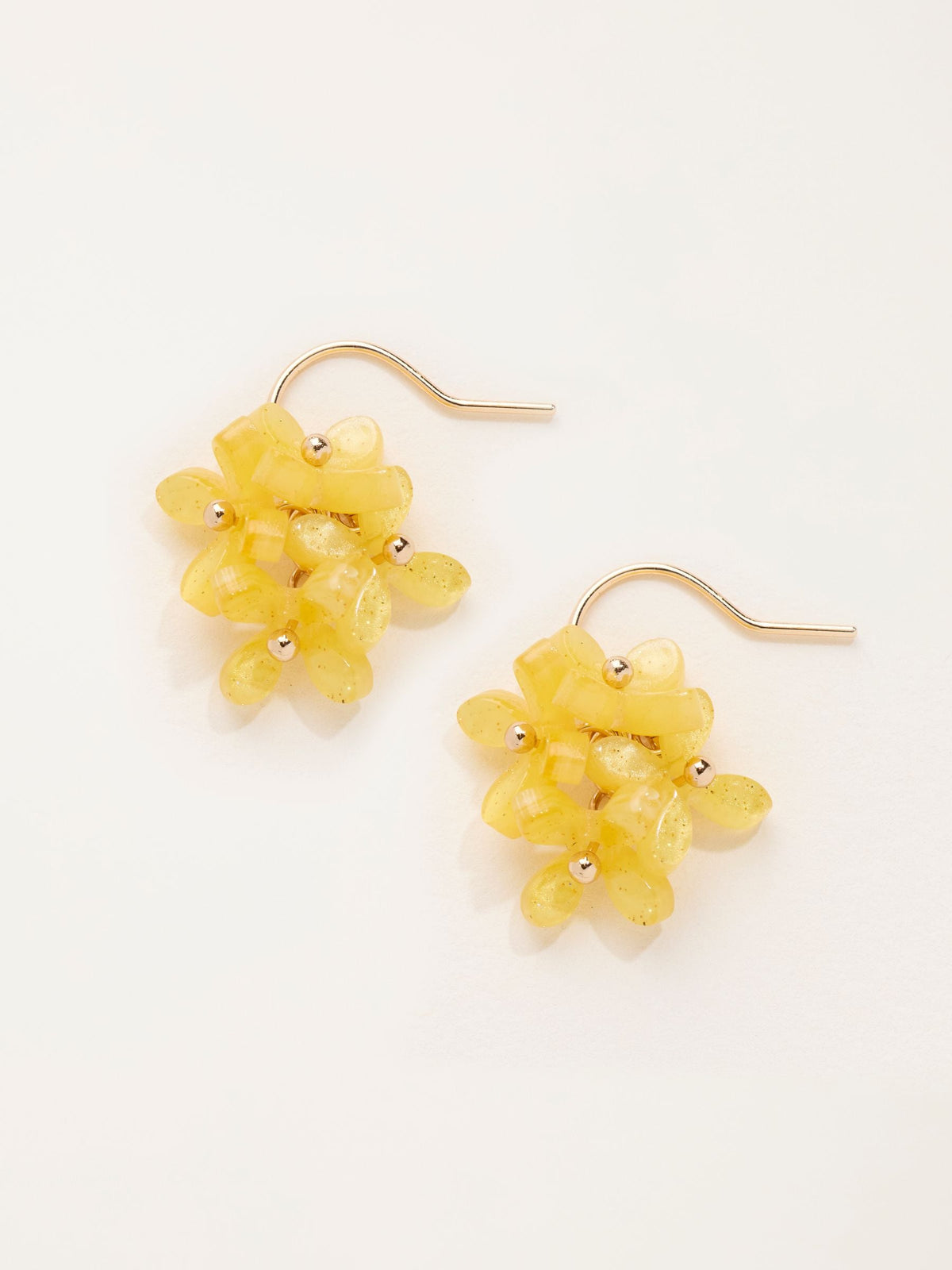 FatFace yellow flower cluster earrings, UK version