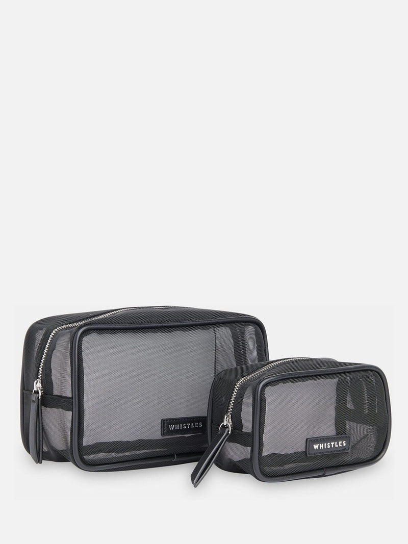 Whistles black mesh wash bag set, UK version