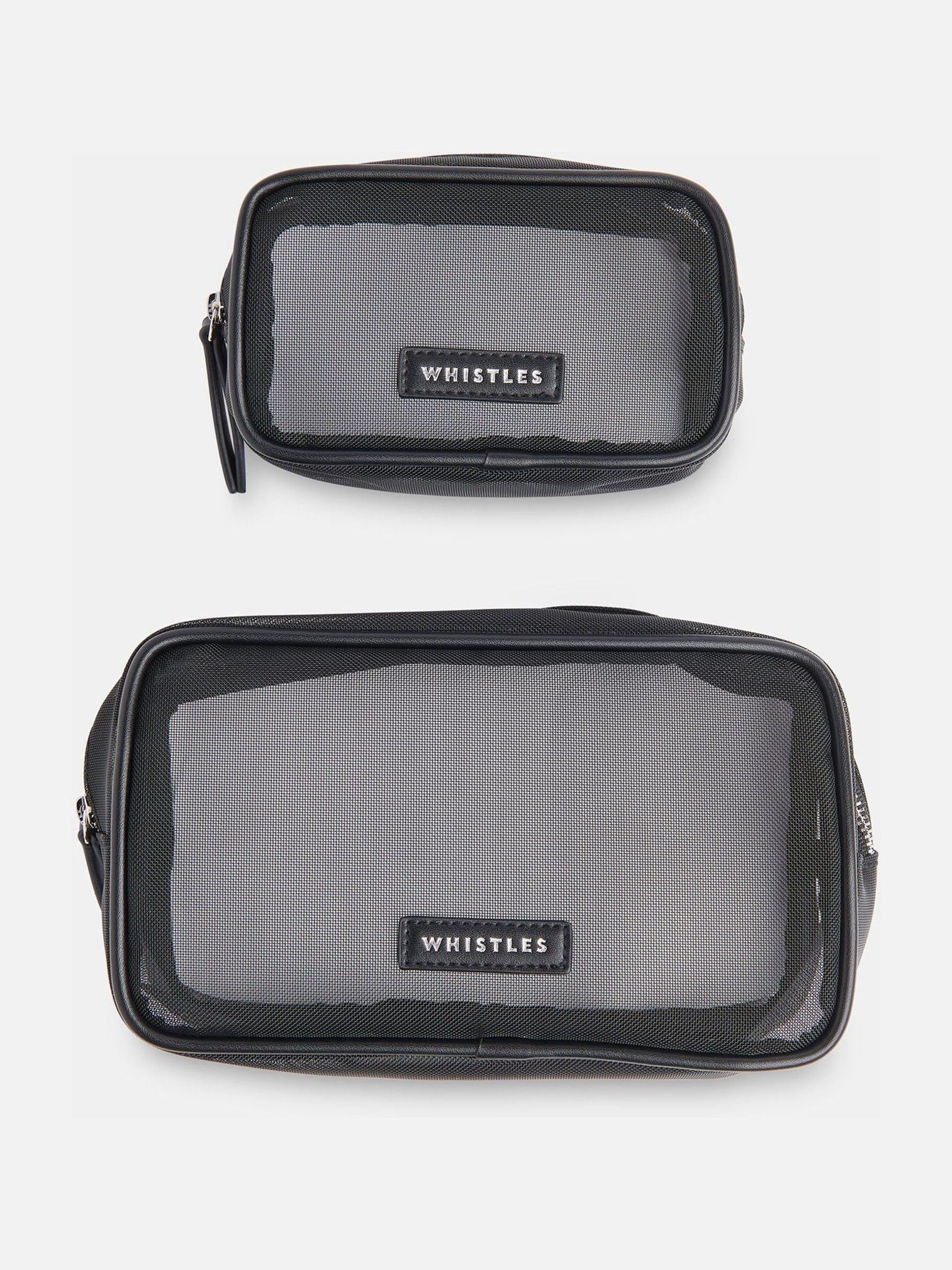 Whistles black mesh wash bag set, UK version