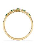 The Diamond Store 9k yellow gold emerald lab diamond wishbone ring, UK version