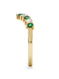 The Diamond Store 9k yellow gold emerald lab diamond wishbone ring, UK version