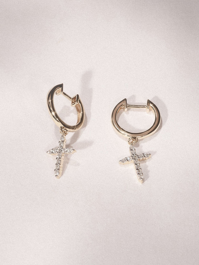 Diamond Store Stellato cross hoops lab diamond, imported from the UK