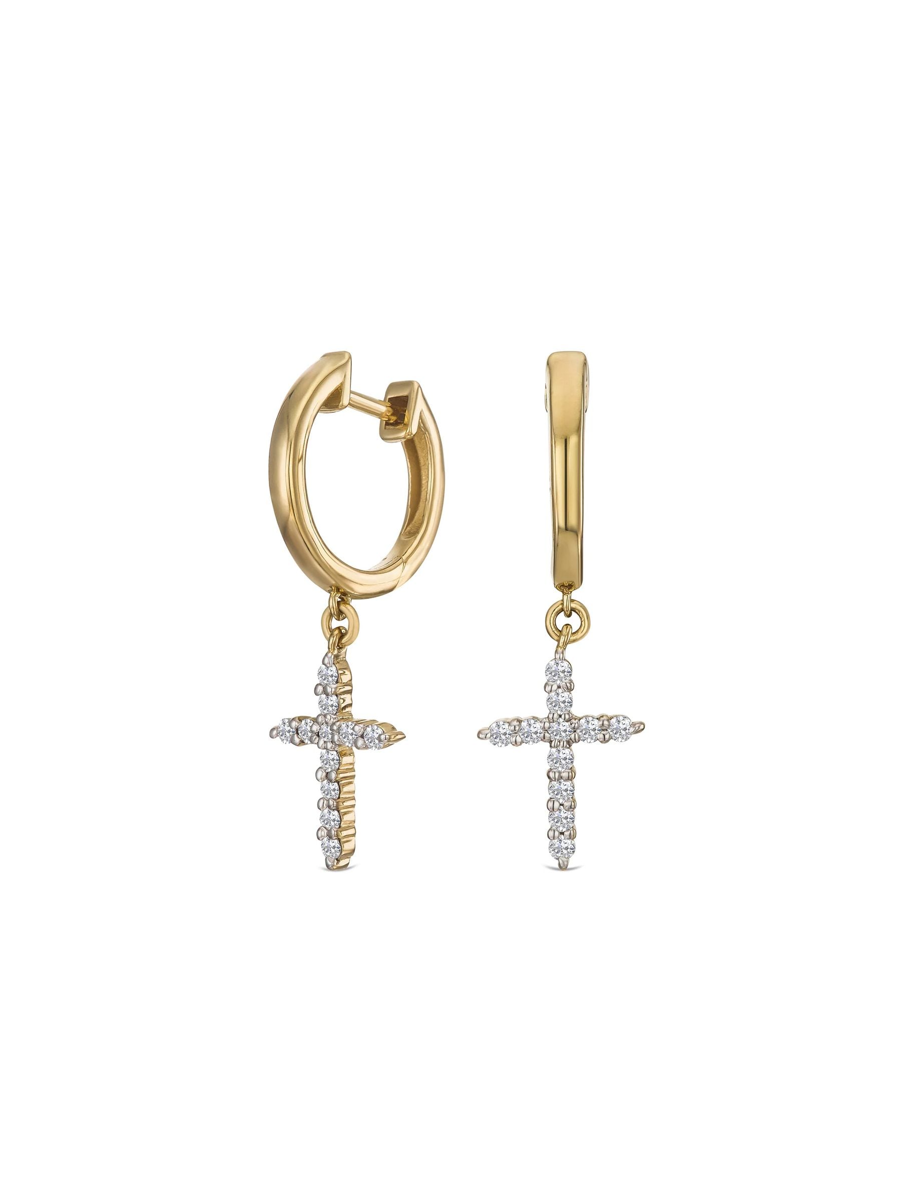 Diamond Store Stellato cross hoops lab diamond, imported from the UK