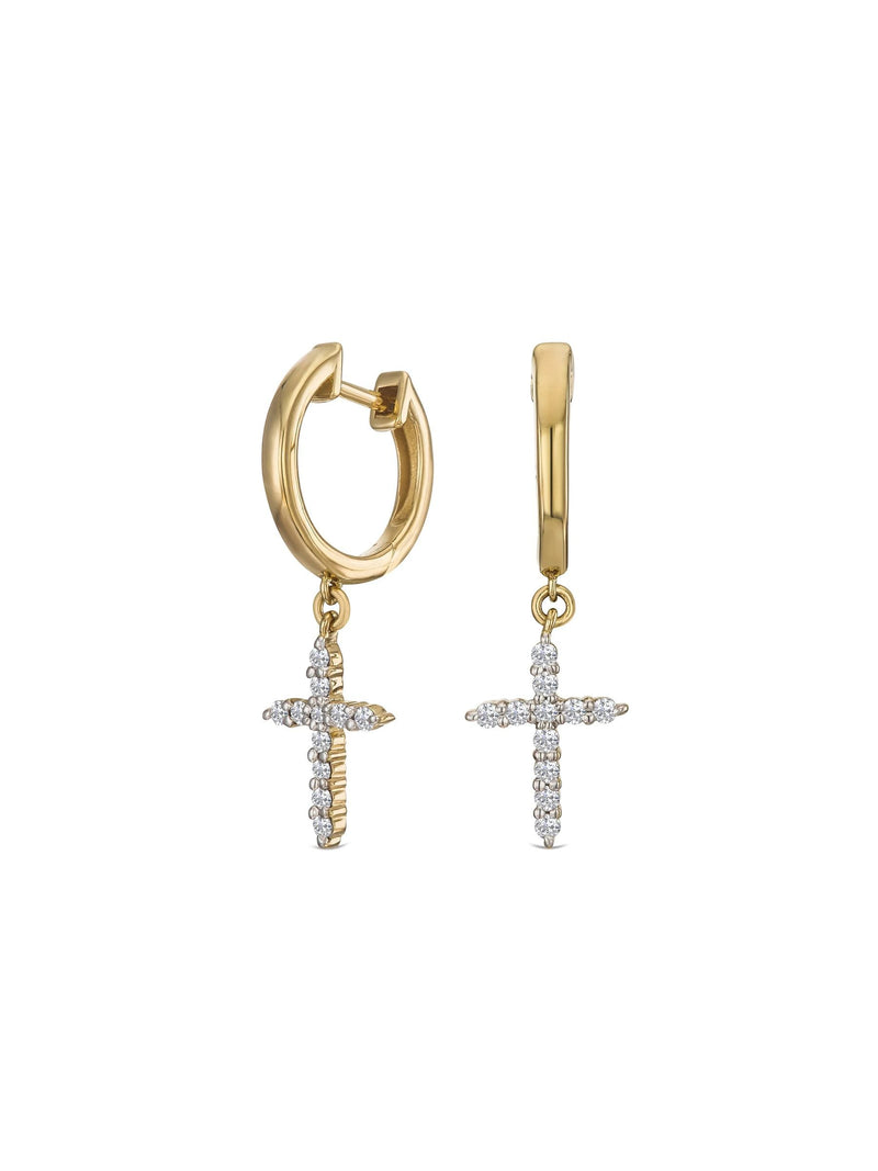 Diamond Store Stellato cross hoops lab diamond, imported from the UK