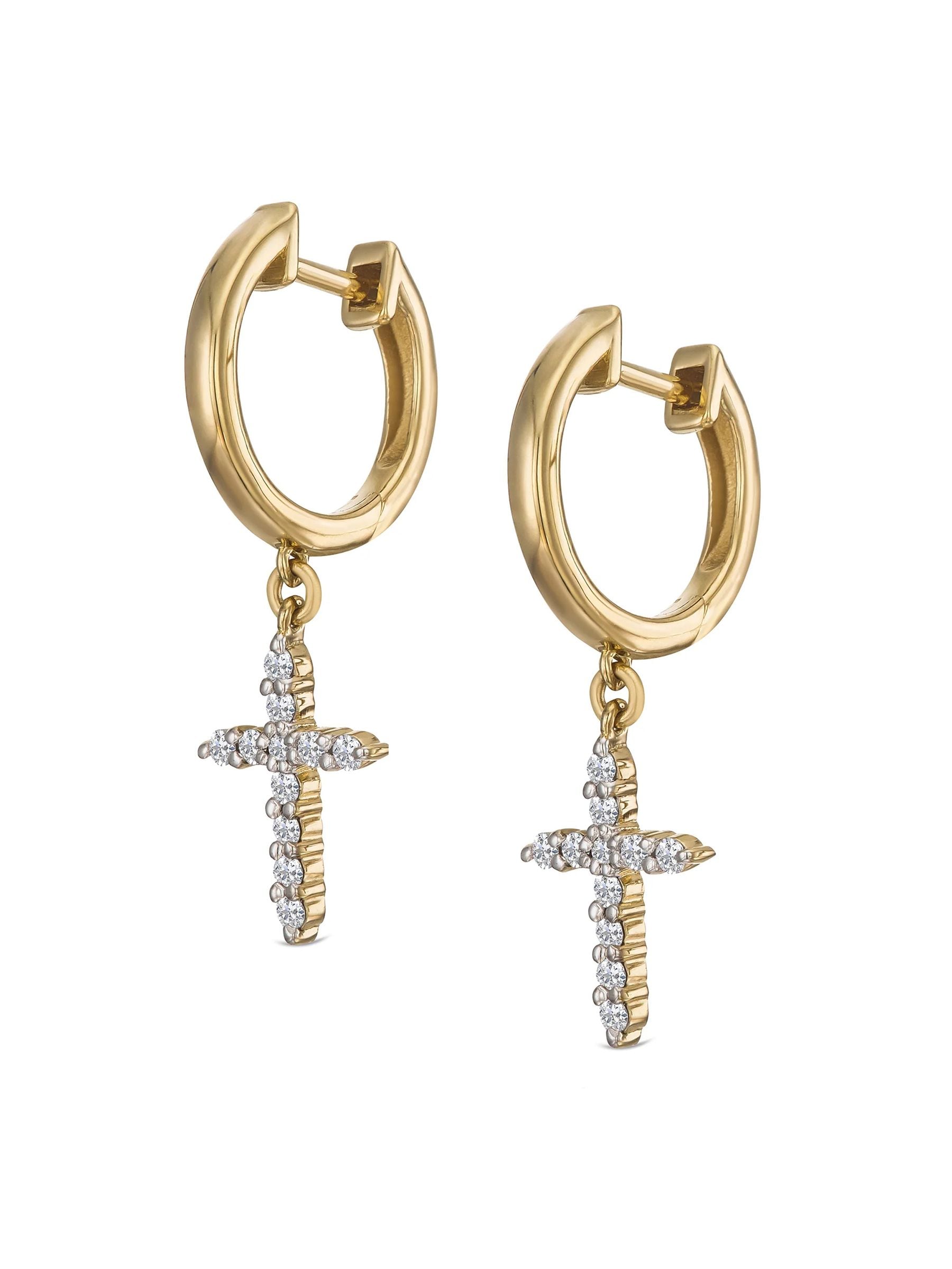 Diamond Store Stellato cross hoops lab diamond, imported from the UK