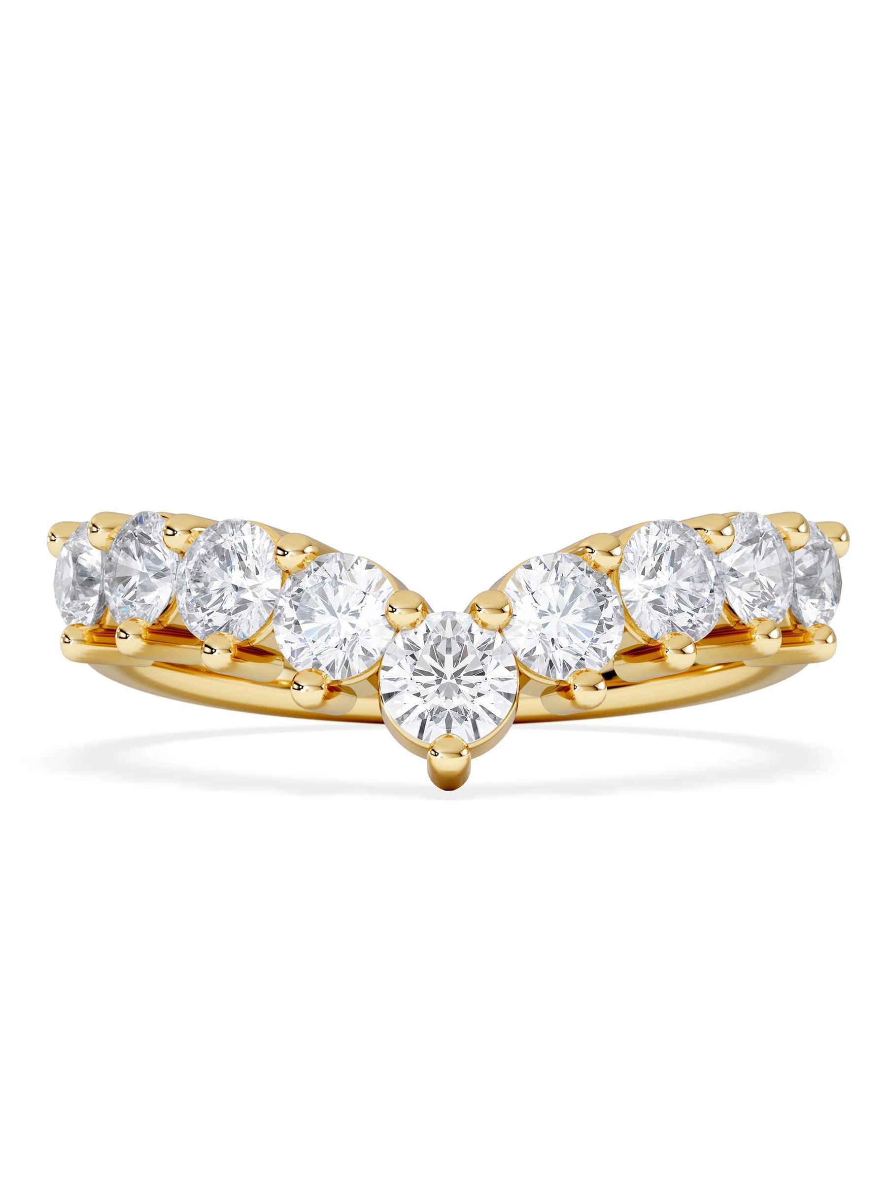 The Diamond Store 9k yellow gold 1ct lab diamond wishbone ring, UK version