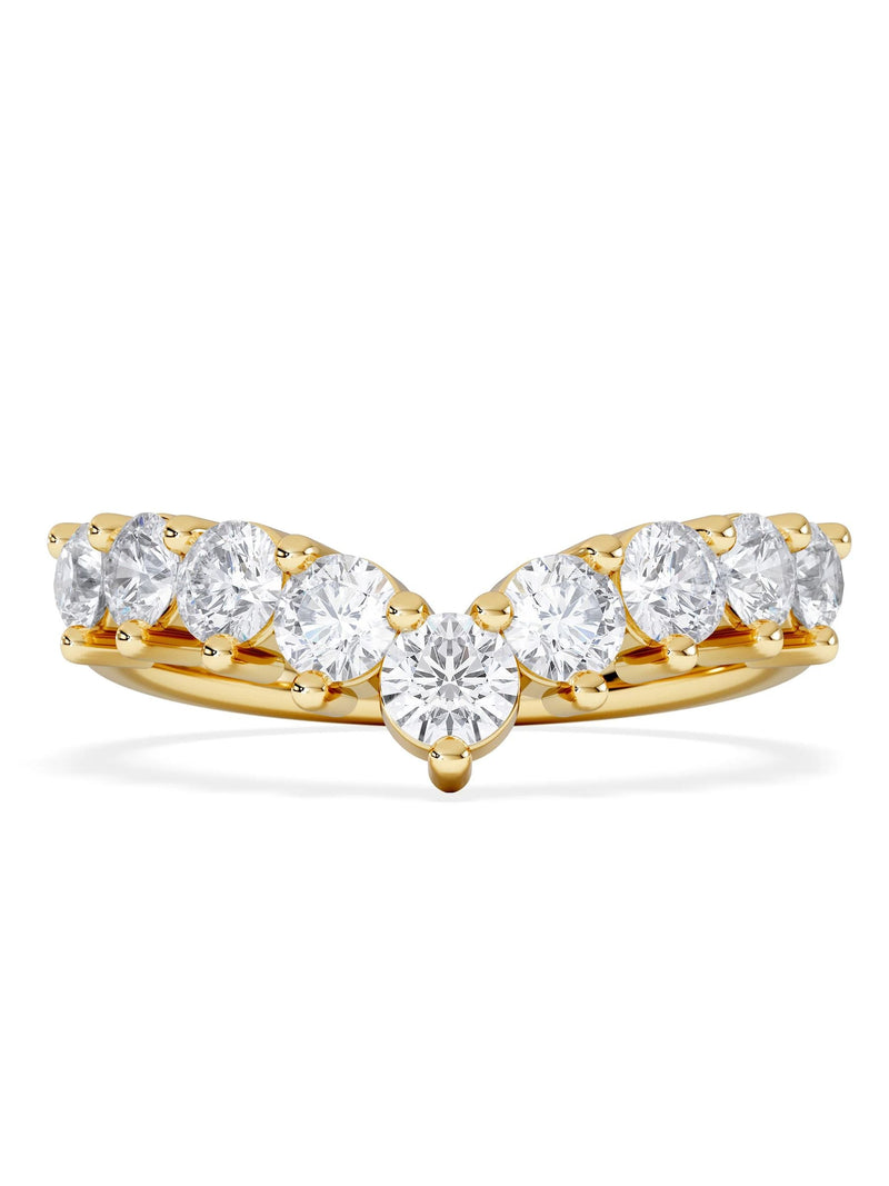 The Diamond Store 9k yellow gold 1ct lab diamond wishbone ring, UK version