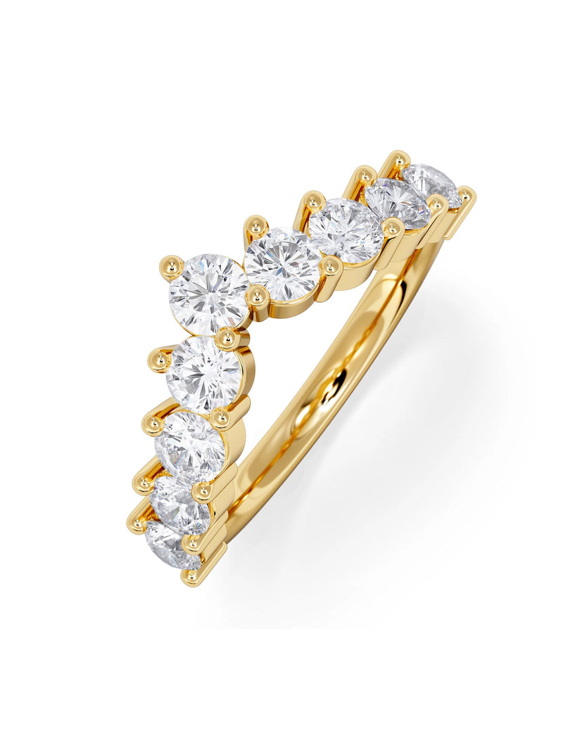 The Diamond Store 9k yellow gold 1ct lab diamond wishbone ring, UK version