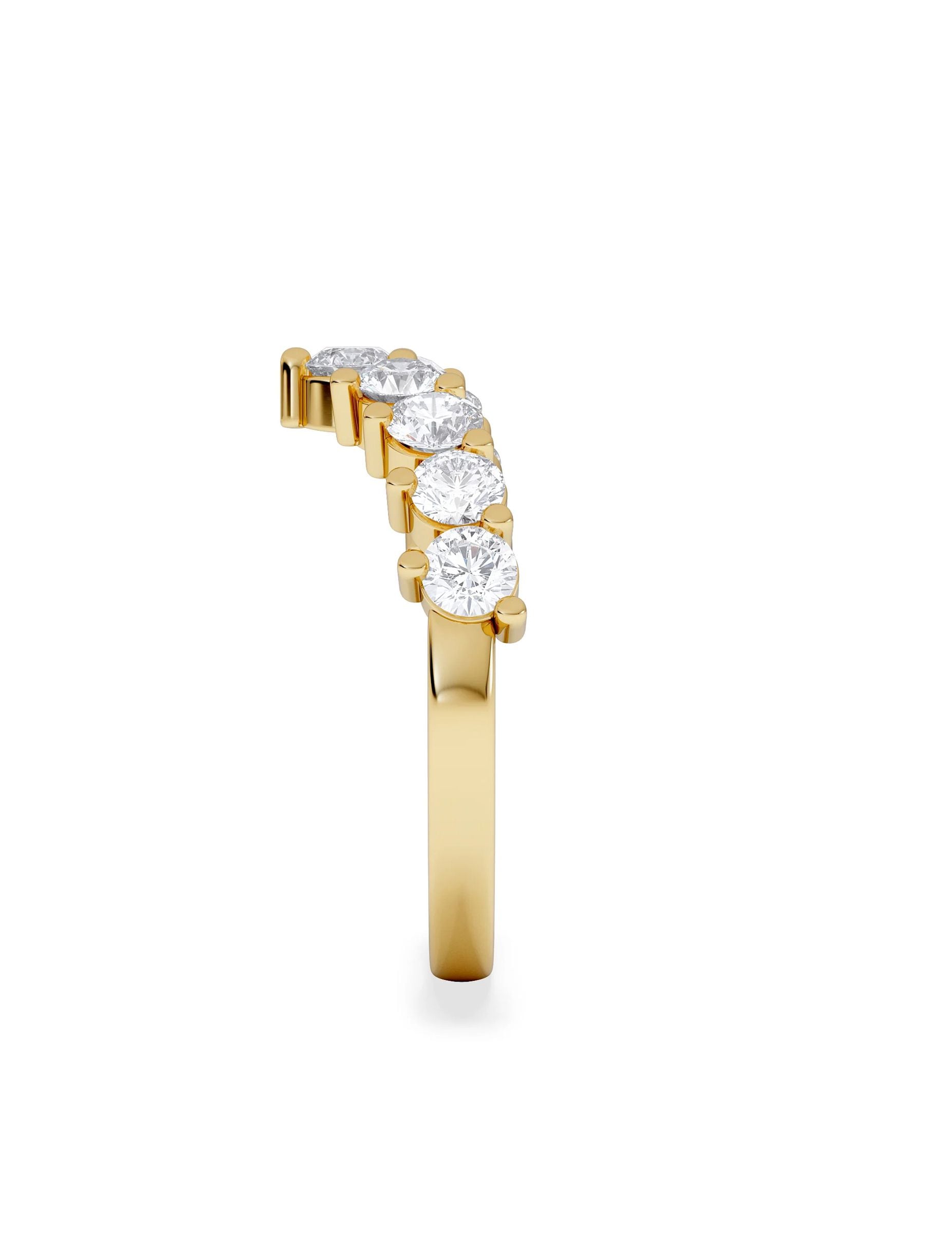 The Diamond Store 9k yellow gold 1ct lab diamond wishbone ring, UK version