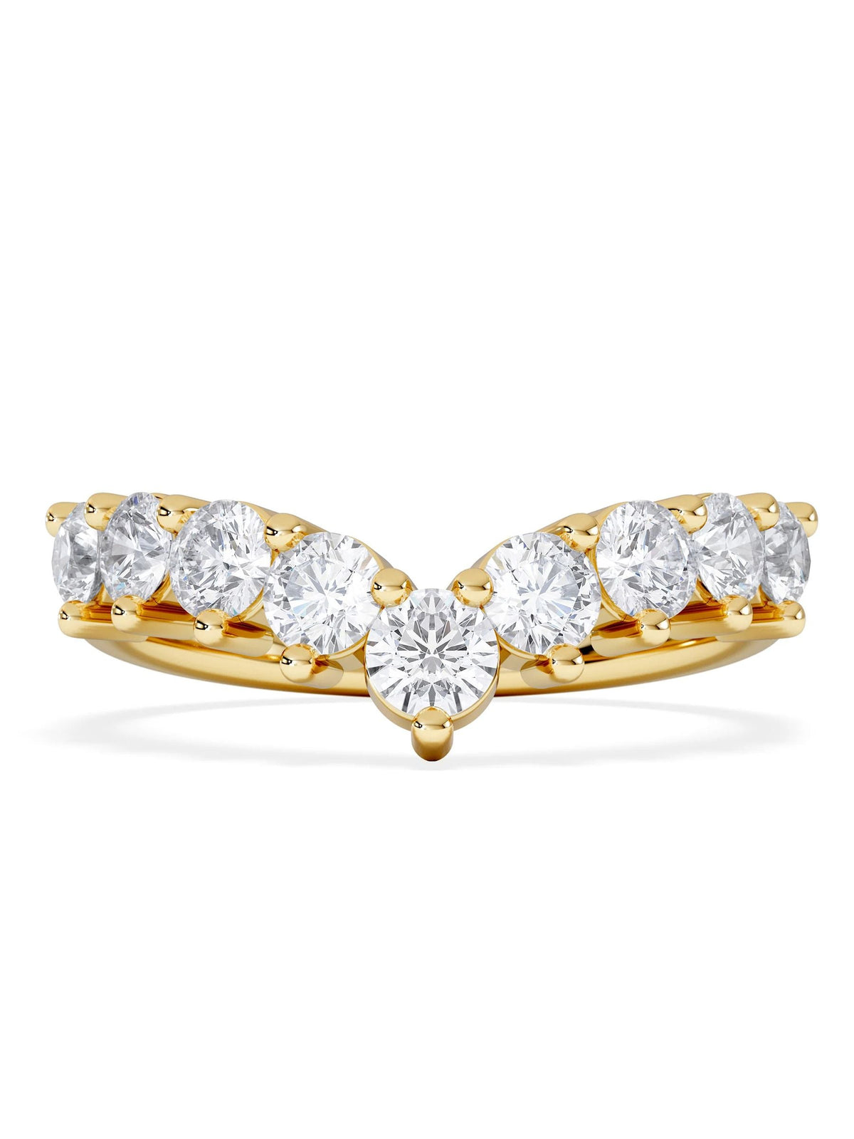 The Diamond Store 9k yellow gold 1ct lab diamond wishbone ring, UK version