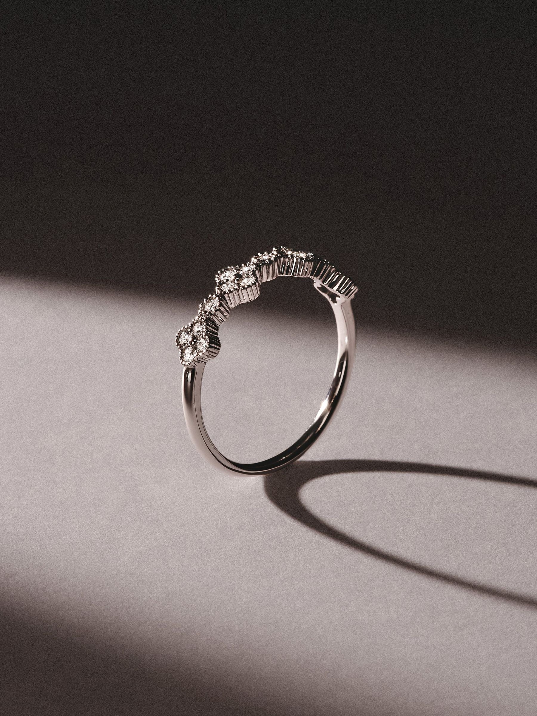 The Diamond Store Alegria lab ruby 4 clover ring, imported from the UK