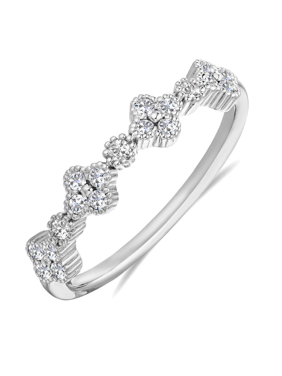 The Diamond Store Alegria lab ruby 4 clover ring, imported from the UK