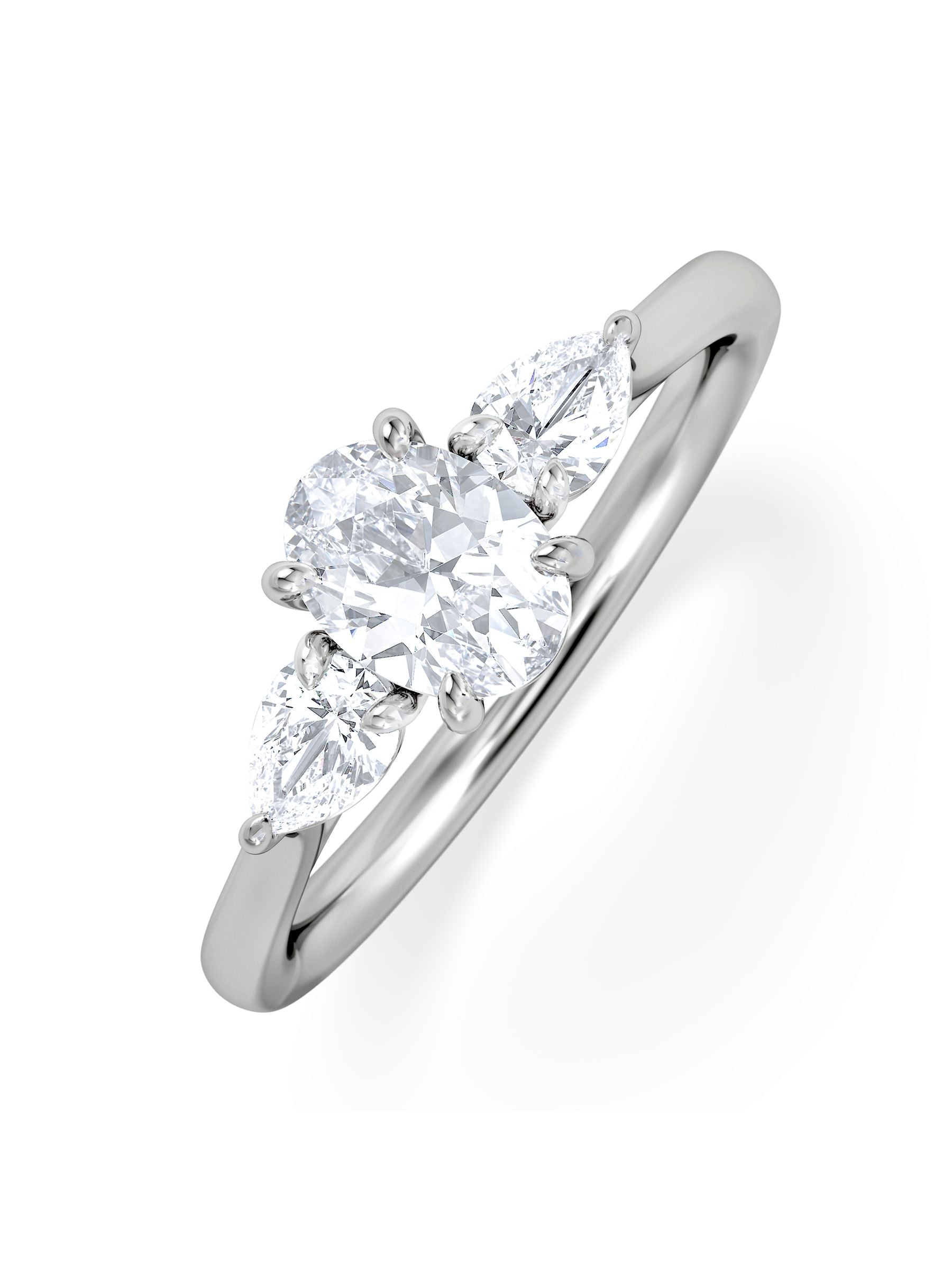 The Diamond Store 0.50ct oval cut trilogy lab diamond ring - British product