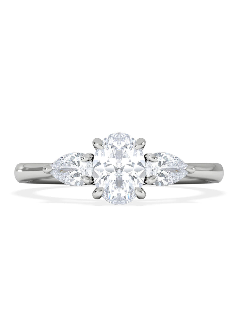 The Diamond Store 0.50ct oval cut trilogy lab diamond ring - British product