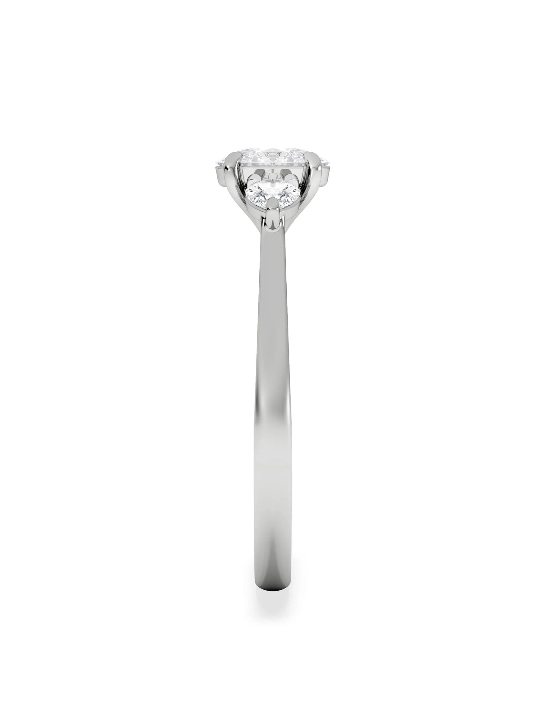 The Diamond Store 0.50ct oval cut trilogy lab diamond ring - British product