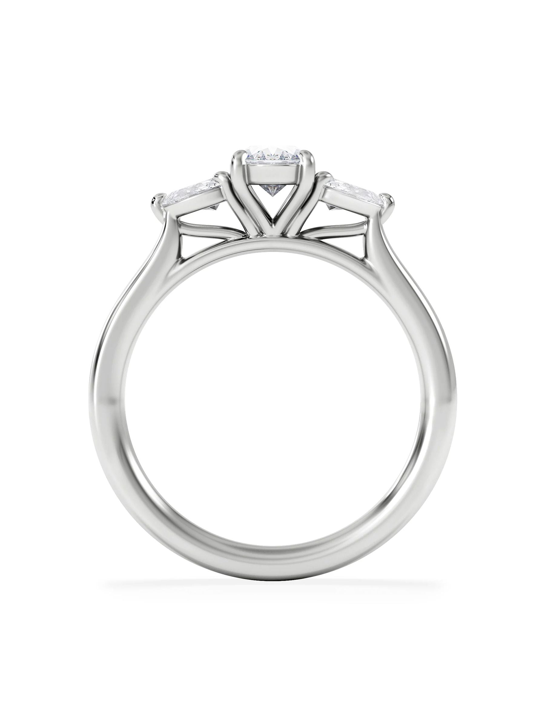 The Diamond Store 0.50ct oval cut trilogy lab diamond ring - British product