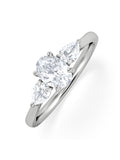 The Diamond Store 0.50ct oval cut trilogy lab diamond ring - British product