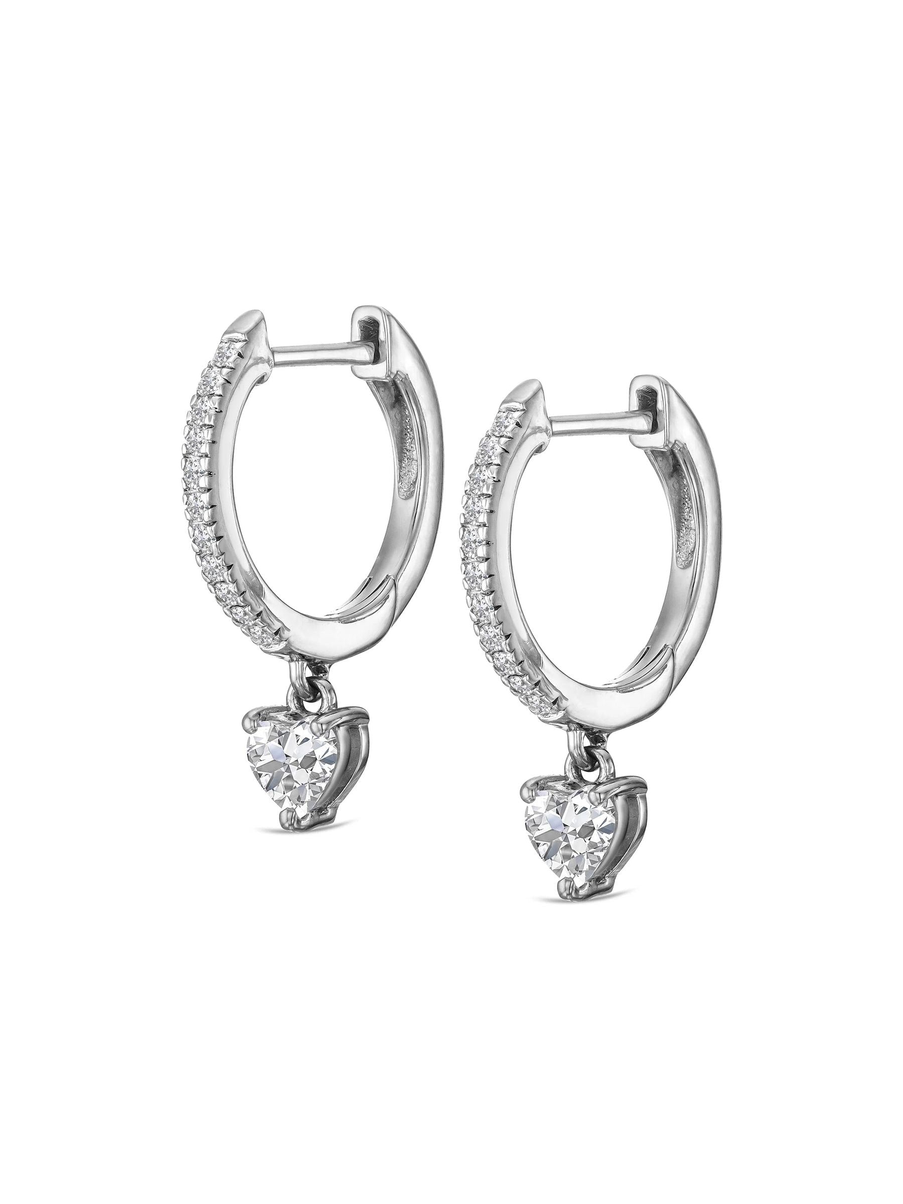 The Diamond Store Stellato heart drop hoop earrings 1.00ct, UK version