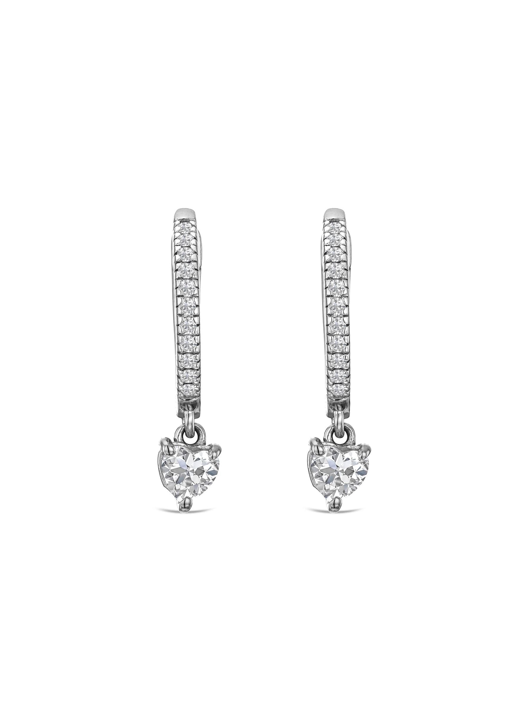 The Diamond Store Stellato heart drop hoop earrings 1.00ct, UK version
