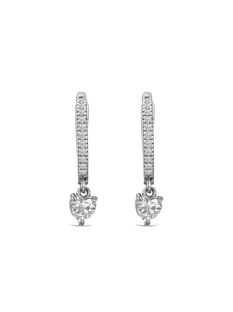 The Diamond Store Stellato heart drop hoop earrings 1.00ct, UK version