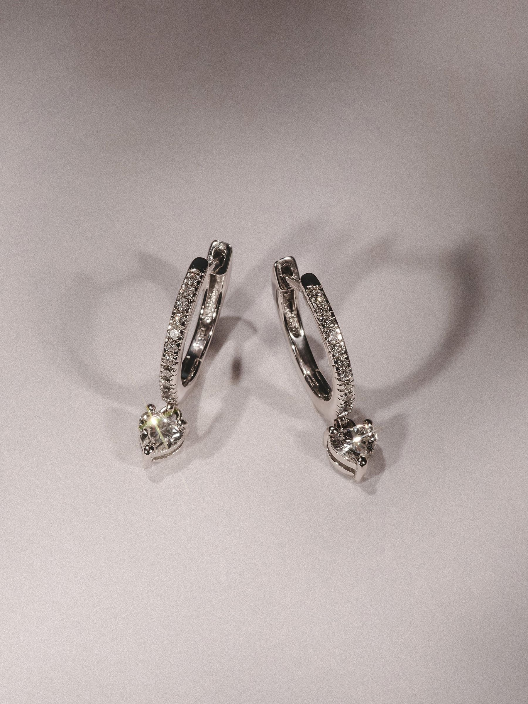 The Diamond Store Stellato heart drop hoop earrings 1.00ct, UK version