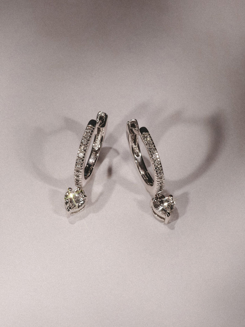 The Diamond Store Stellato heart drop hoop earrings 1.00ct, UK version