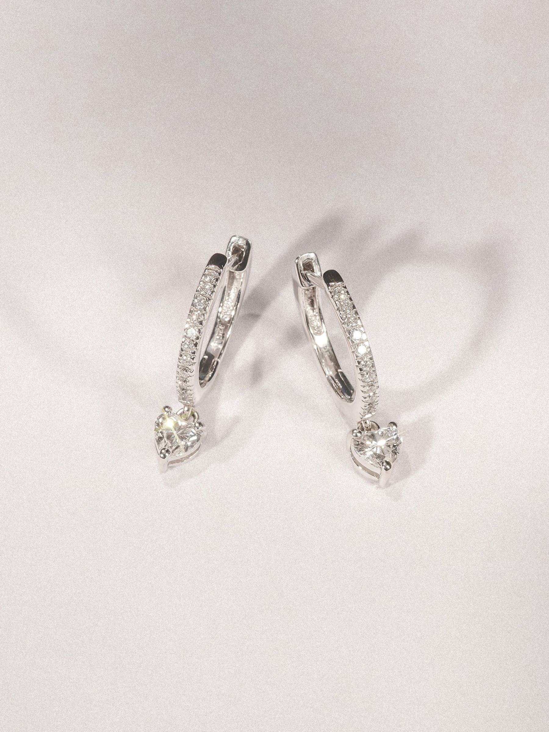 The Diamond Store Stellato heart drop hoop earrings 1.00ct, UK version