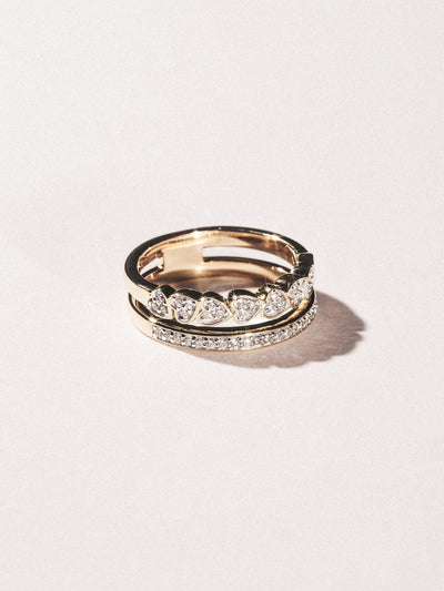 Next The Diamond Store 18K Gold Vermeil Interlocking Heart 0.20ct Stacking Lab Diamond Ring- Buy online at McGrocer